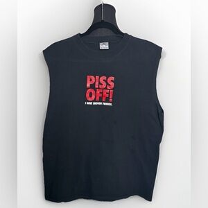Cabo San Lucas Sleeveless Shirt Mens Large Black Funny Graphic Piss Off Tee